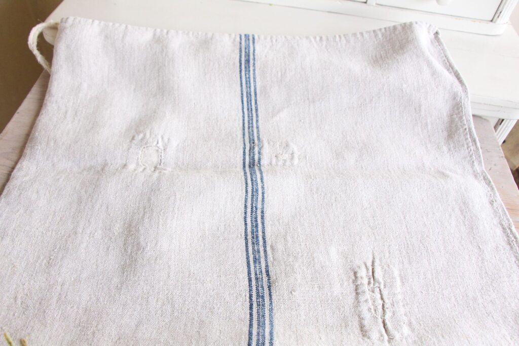 antique linen grainsack, Scandi style, rustic decor, durable, L 725 - Image 7