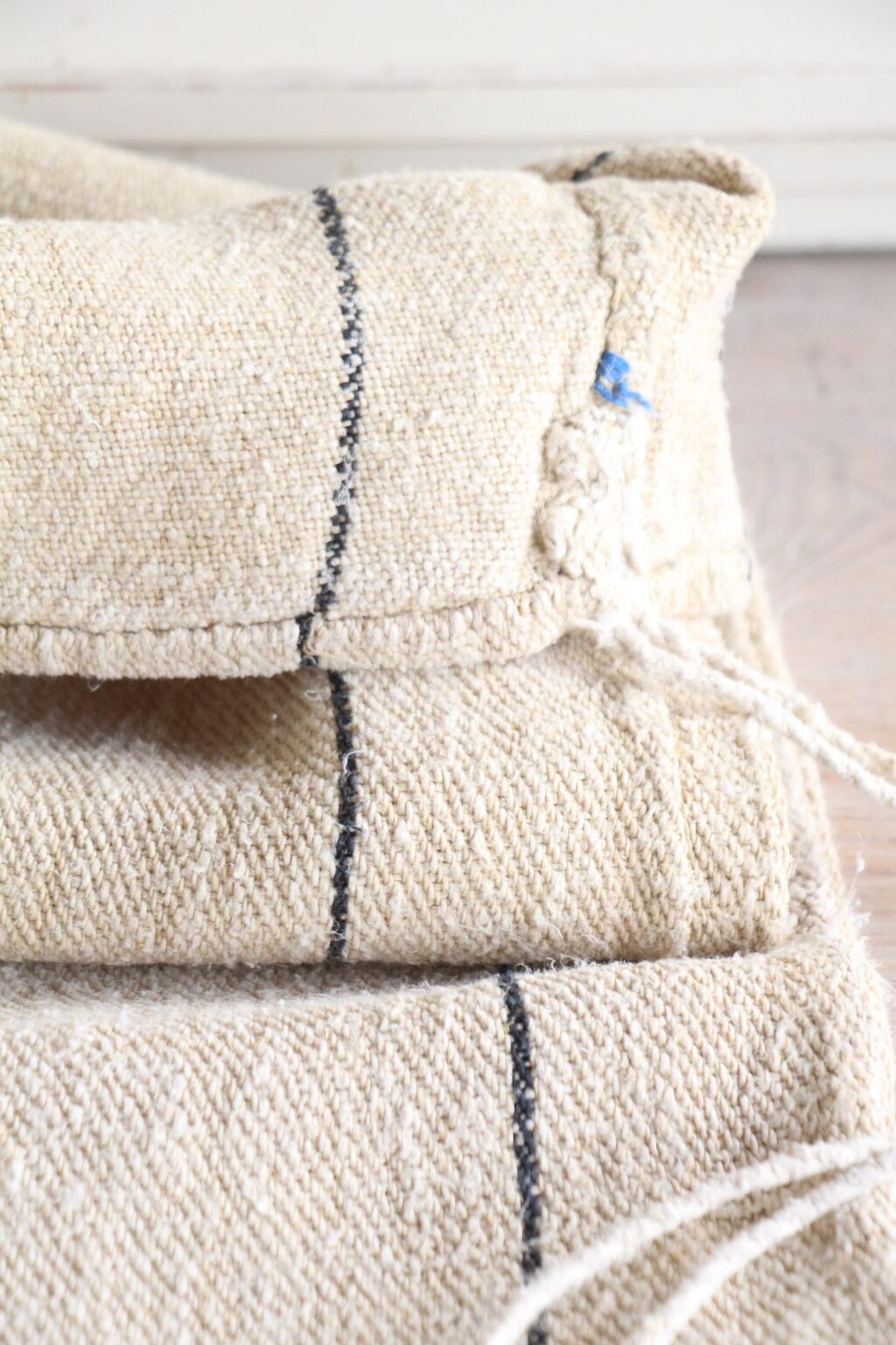 antique linen grainsack, rustic decor, stair runner, durable, L 723 A - Image 10