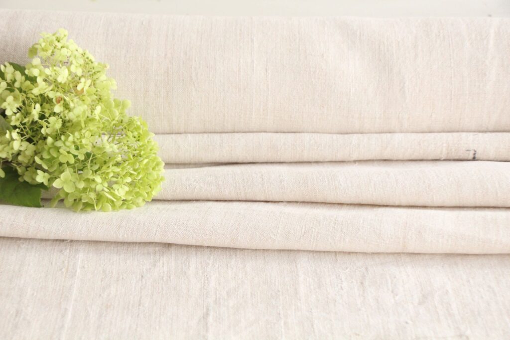 antique linen fabric, 12.13 y, natural fabric, bedding fabric, durabel, Z 036 - Image 4