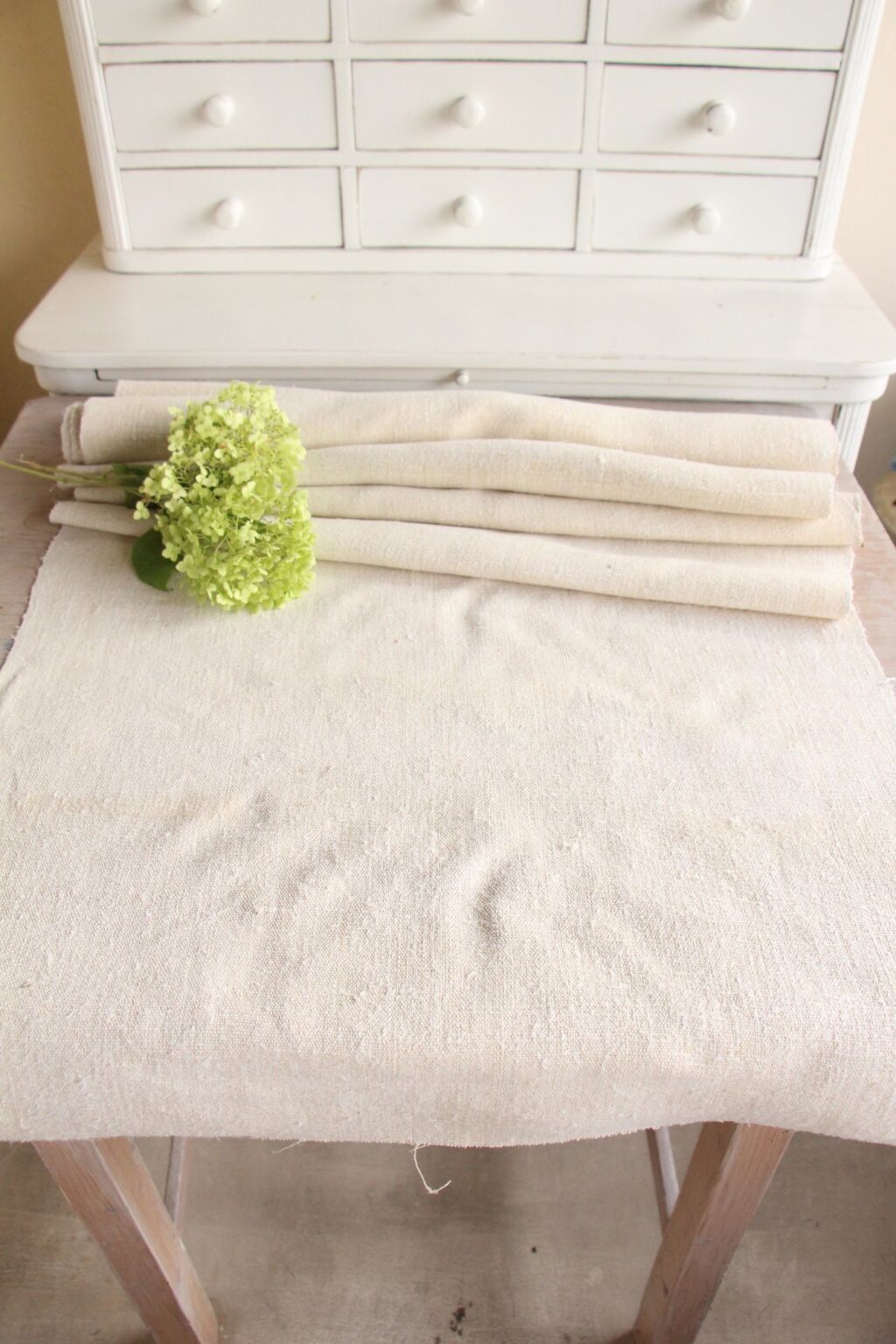 antique linen fabric, 3,44 y, natural fabric, wedding decor, durabel, UP 810 - Image 2