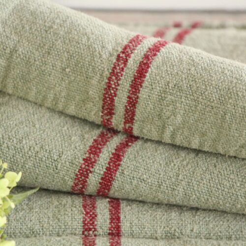 dyed antique linen grain sack, wedding decor, upholstery fabric, durable L 749