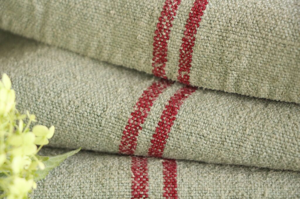 dyed antique linen grain sack, wedding decor, upholstery fabric, durable L 749 - Image 8