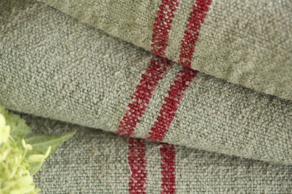 dyed antique linen grain sack, wedding decor, upholstery fabric, durable L 749 - Image 7