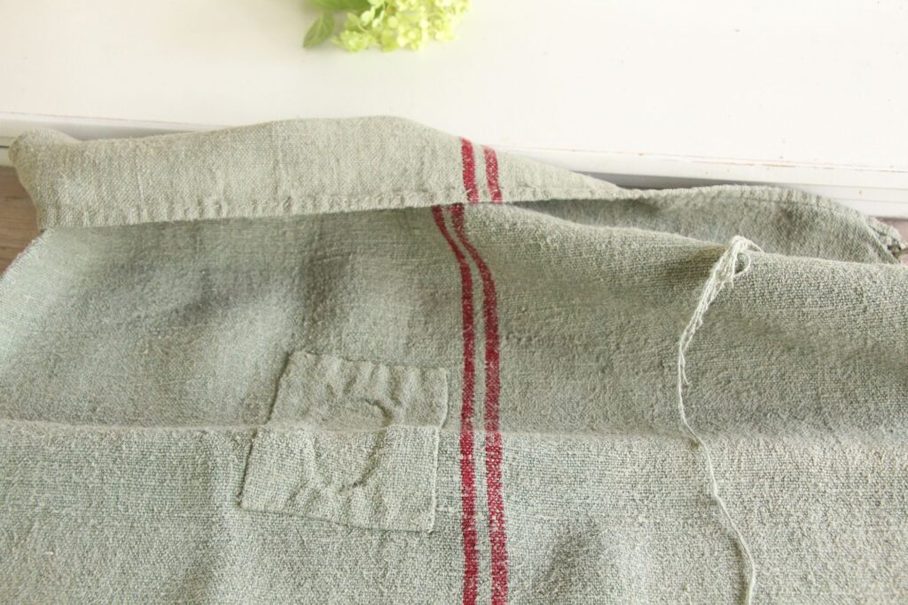 dyed antique linen grain sack, wedding decor, upholstery fabric, durable L 749 - Image 10