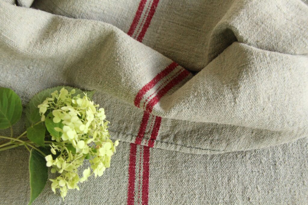 dyed antique linen grain sack, wedding decor, upholstery fabric, durable L 748 - Image 7