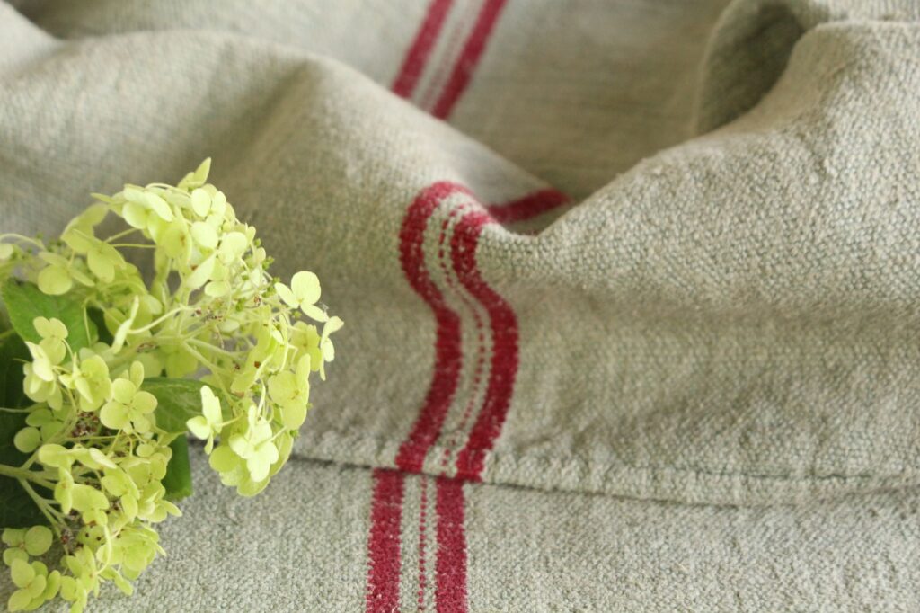 dyed antique linen grain sack, wedding decor, upholstery fabric, durable L 748 - Image 5