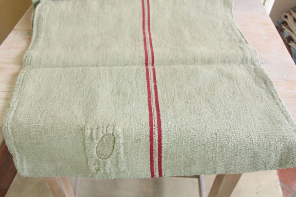 dyed antique linen grain sack, wedding decor, upholstery fabric, durable L 748 - Image 10