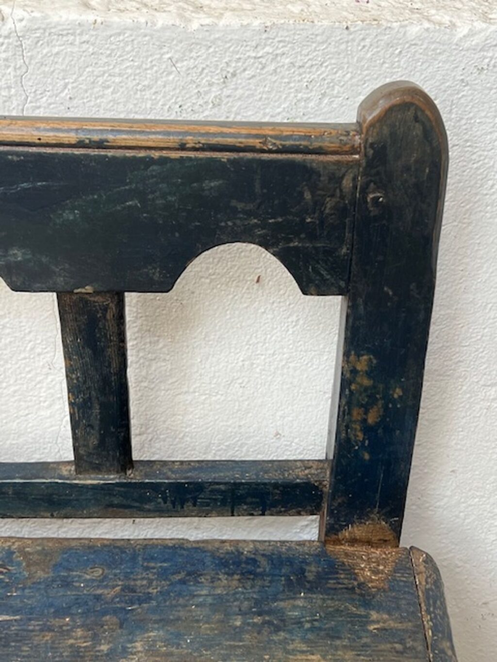 handcrafted antique, austrian wooden bench, rural rustic, farmhouse style A 852 - Image 7