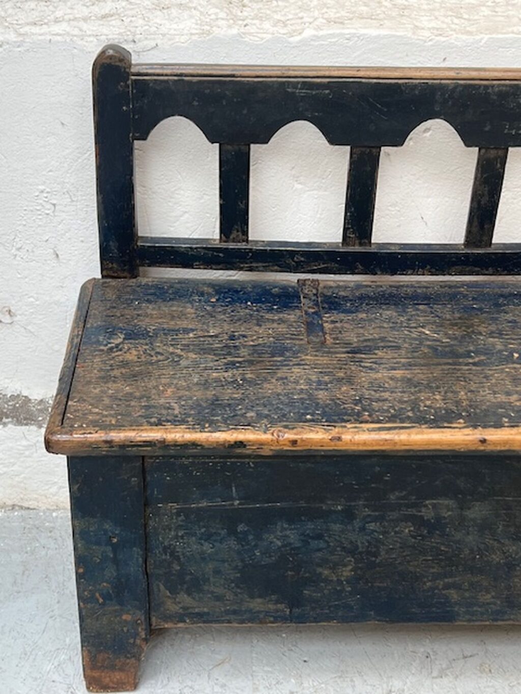 handcrafted antique, austrian wooden bench, rural rustic, farmhouse style A 852 - Image 4