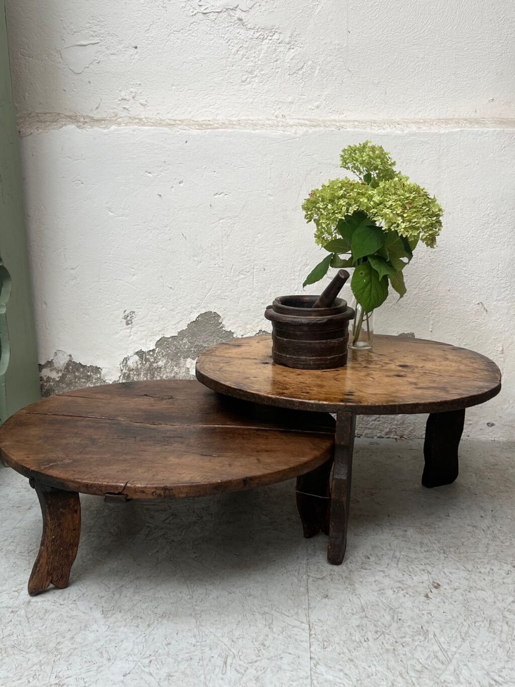 handmade antique wooden wabi sabi coffee table A 850 - Image 10