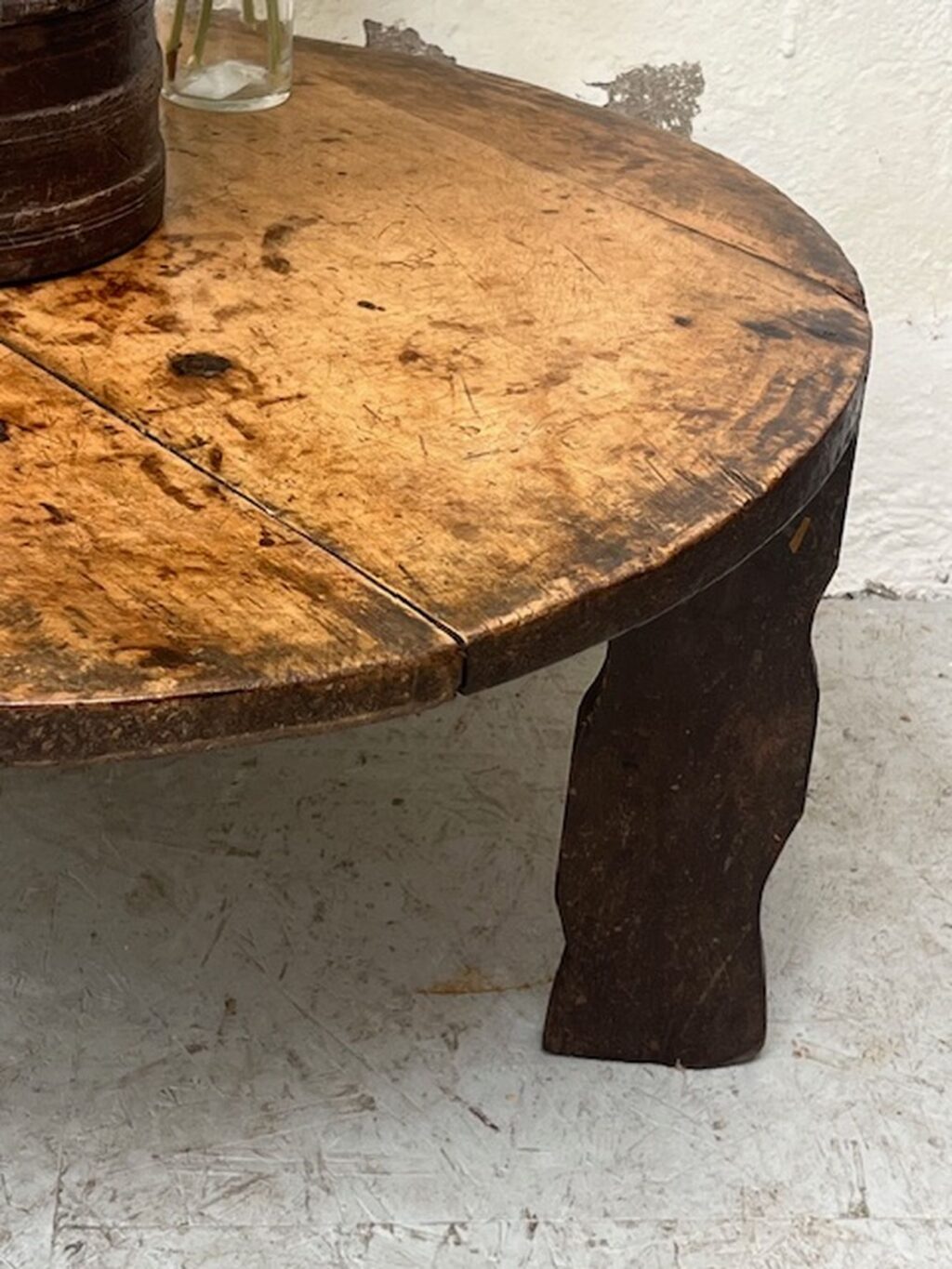 handmade antique wooden wabi sabi coffee table A 849 - Image 8
