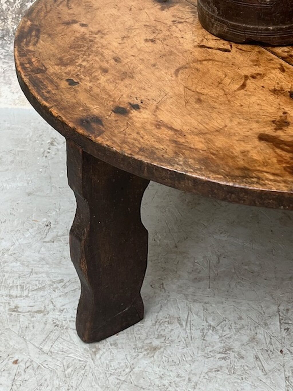 handmade antique wooden wabi sabi coffee table A 849 - Image 7