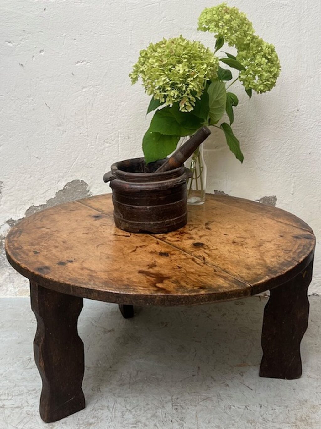 handmade antique wooden wabi sabi coffee table A 849