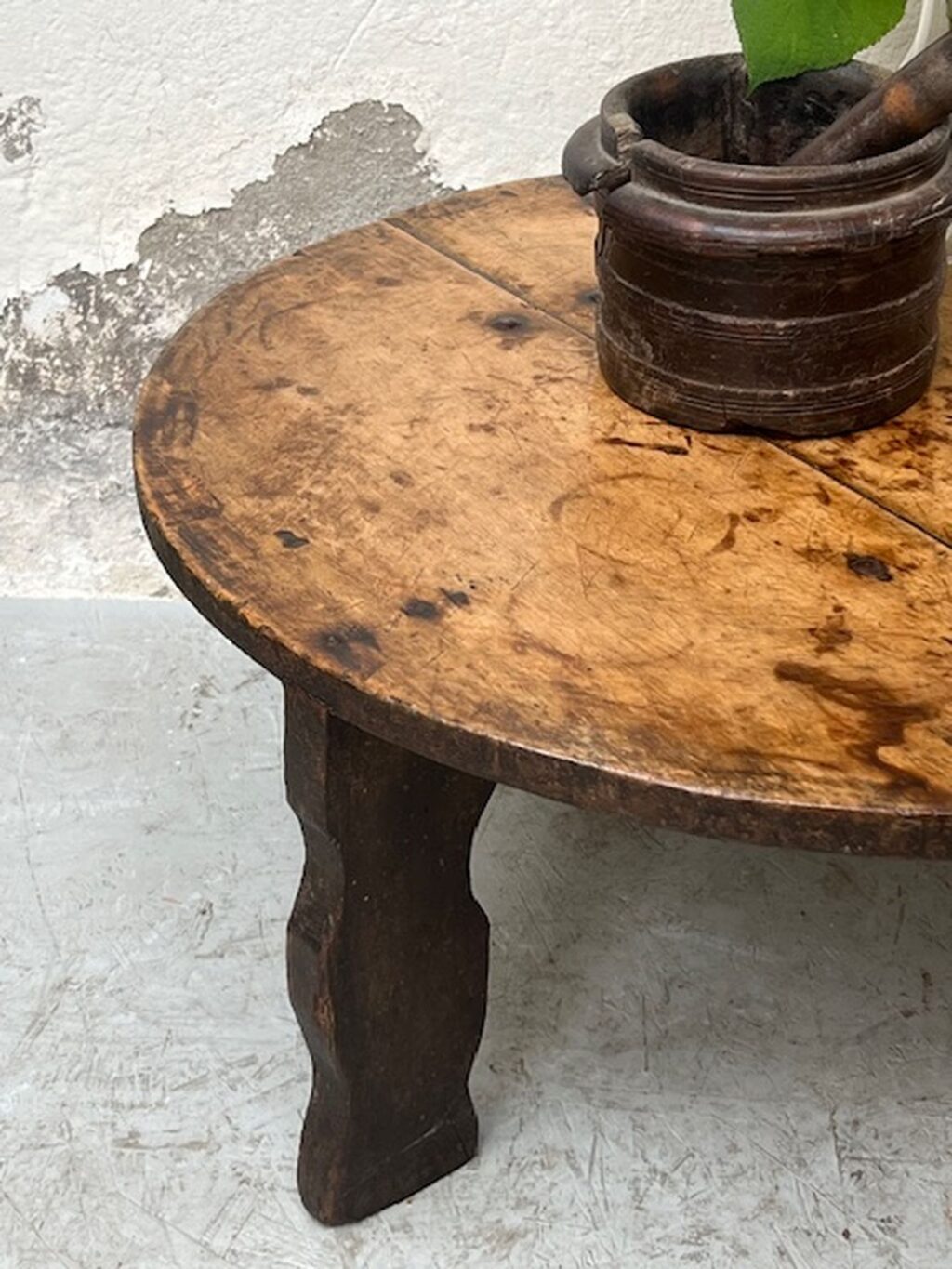 handmade antique wooden wabi sabi coffee table A 849 - Image 2