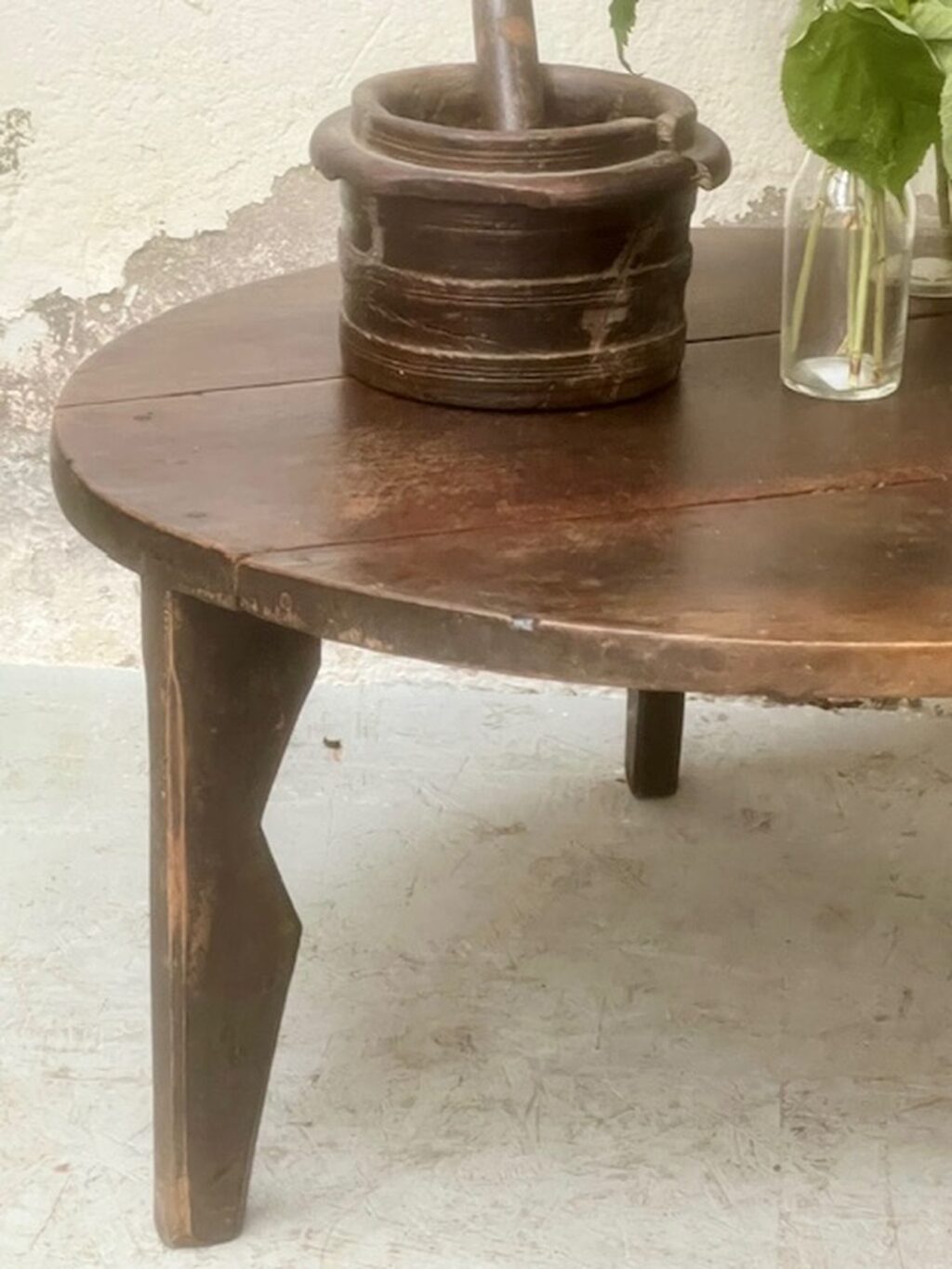 handmade antique wooden wabi sabi coffee table A 851 - Image 3