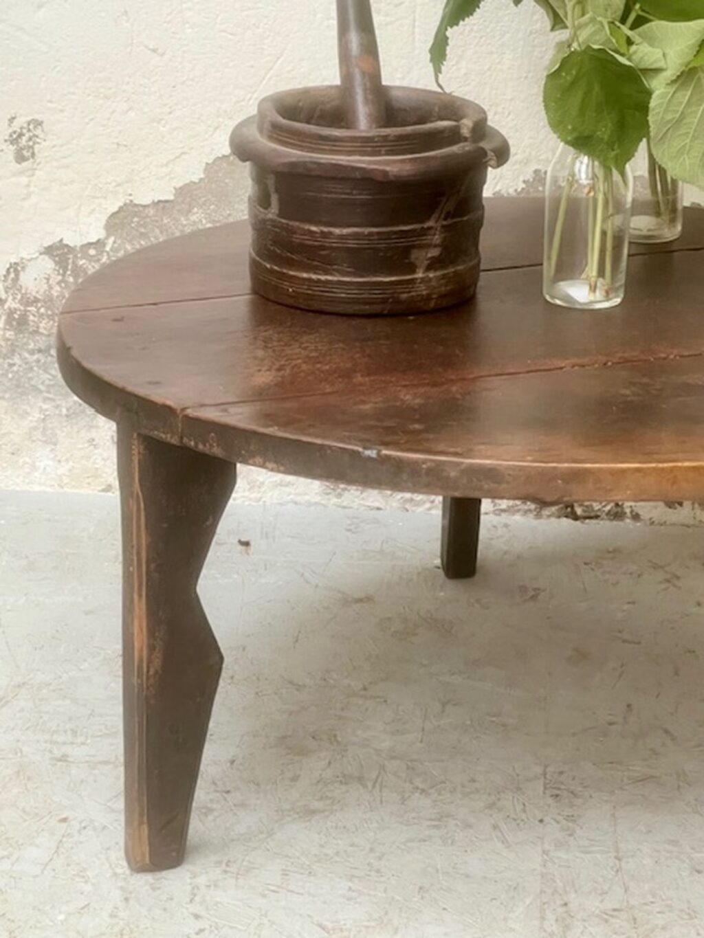 handmade antique wooden wabi sabi coffee table A 851 - Image 2