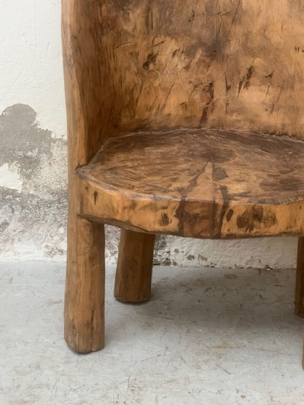 Handcrafted antique primitive wooden stool, A 853 - Image 8