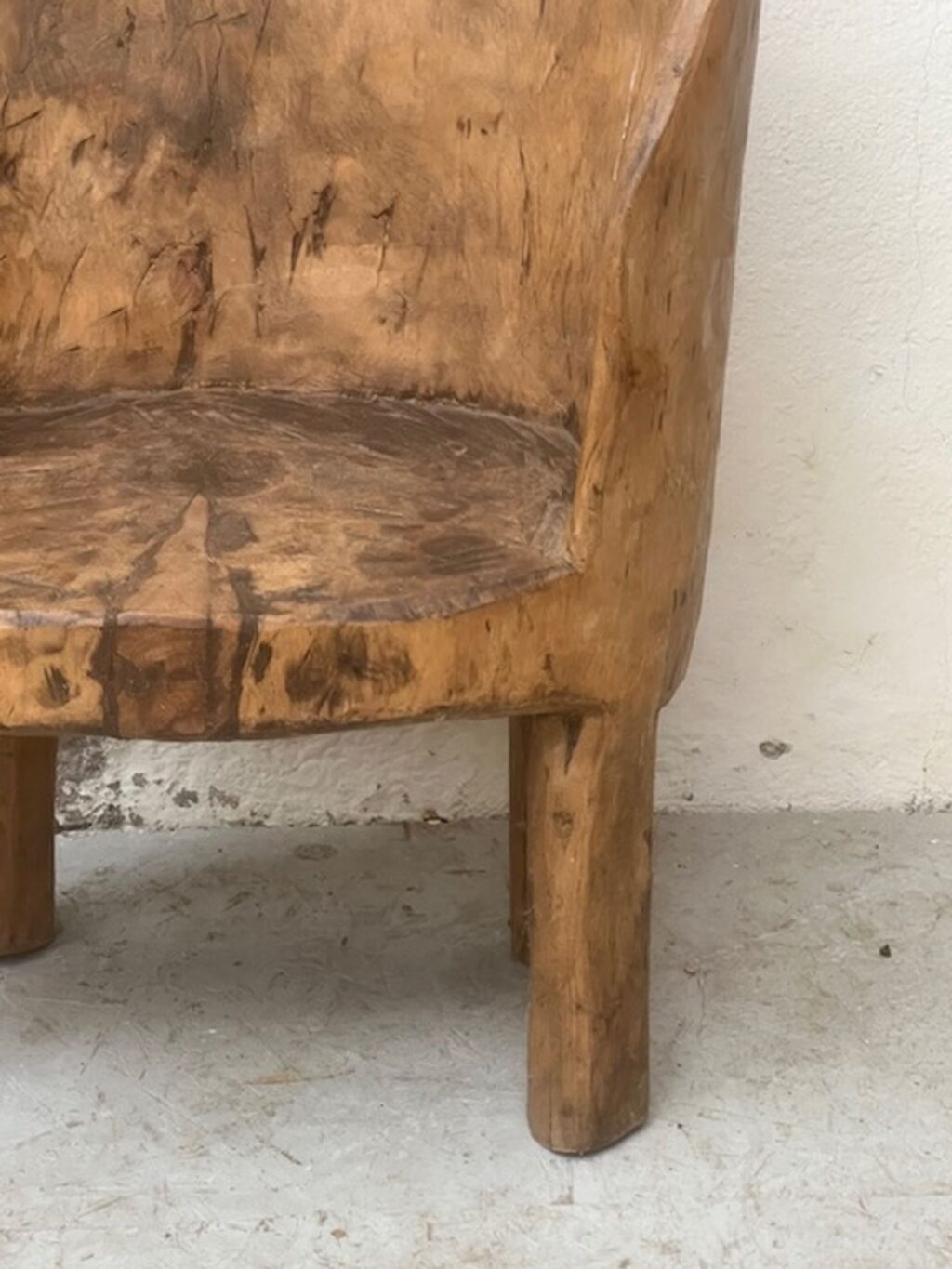 Handcrafted antique primitive wooden stool, A 853 - Image 7