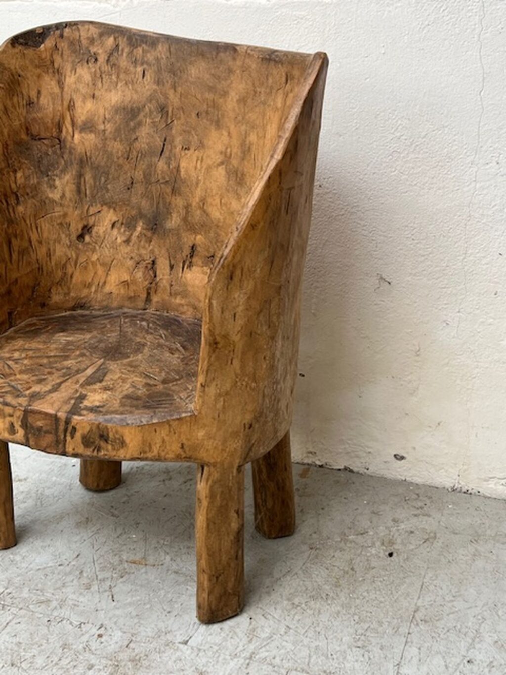 Handcrafted antique primitive wooden stool, A 853 - Image 5