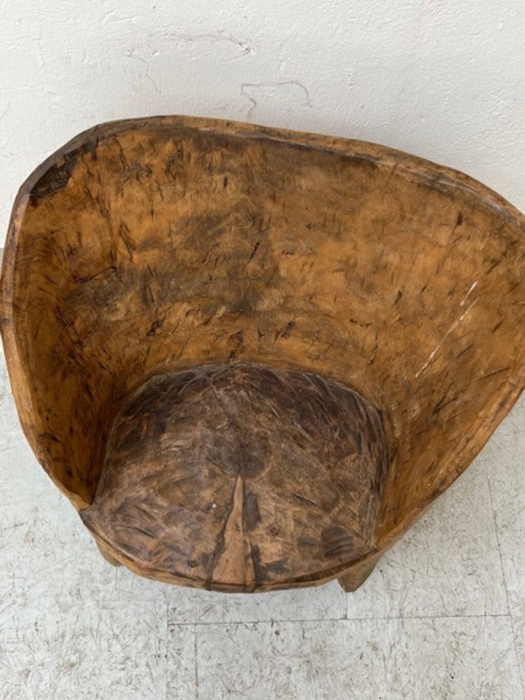 Handcrafted antique primitive wooden stool, A 853 - Image 2