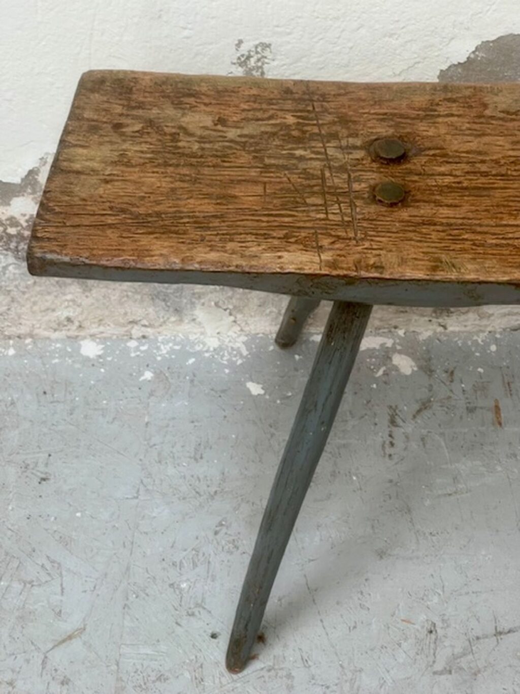 handmade antique wooden wabi sabi bench A 853 - Image 7