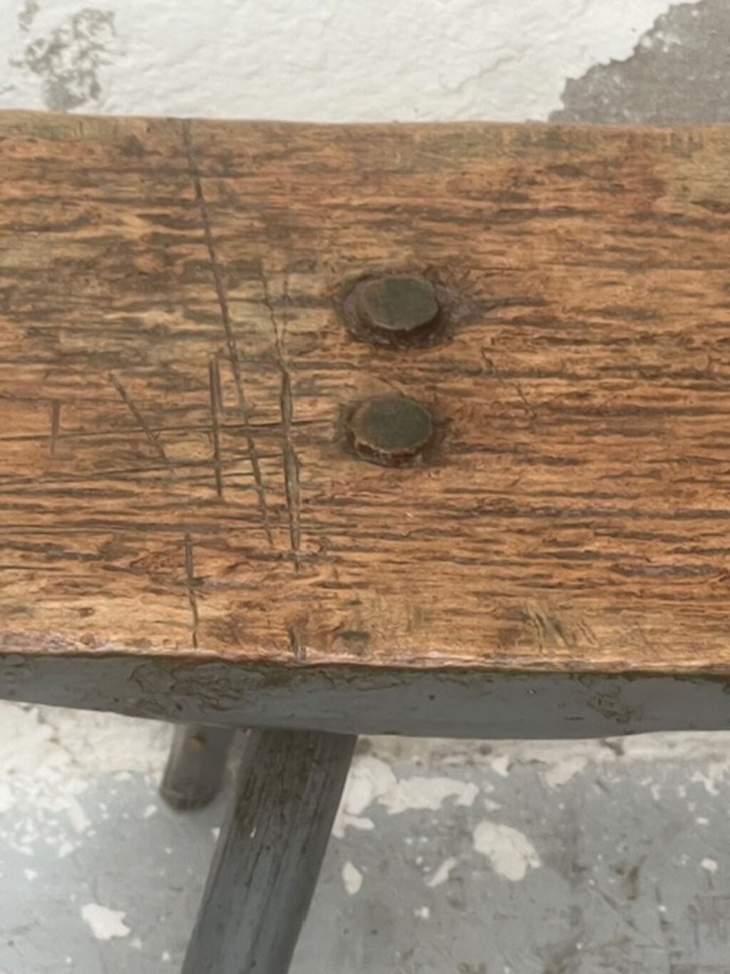 handmade antique wooden wabi sabi bench A 853 - Image 6