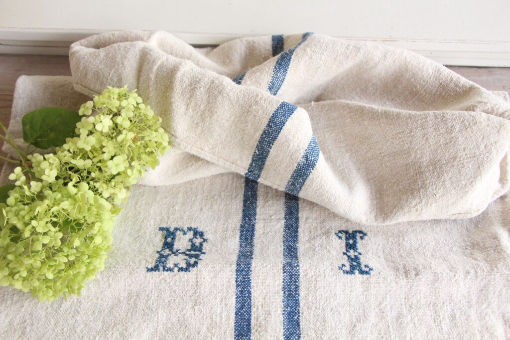 antique linen grainsack, european linen, table cloth, durable, L 732 - Image 3
