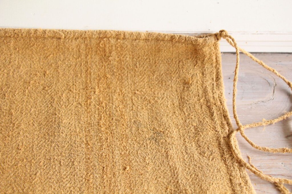 gefärbter antiker Leinen-Getreidesack, Tapezierstoff, Hochzeitsdekor. langlebig, L 737 – Bild 10
