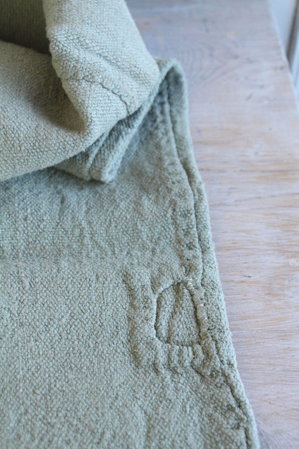 gefärbter antiker Leinen-Getreidesack, wabi sabi, Bademattenstoff, langlebig, L 745 – Bild 10