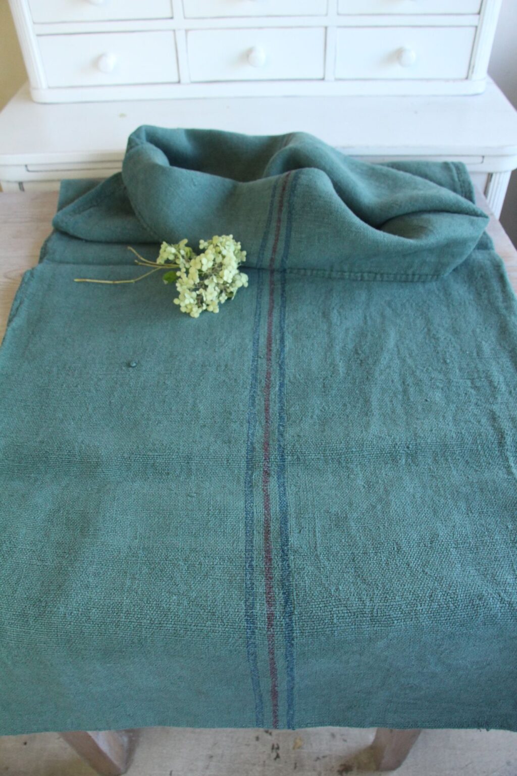 dyed antique linen grain sack, upholstery fabric, carpet fabric, durable L 741 - Image 2