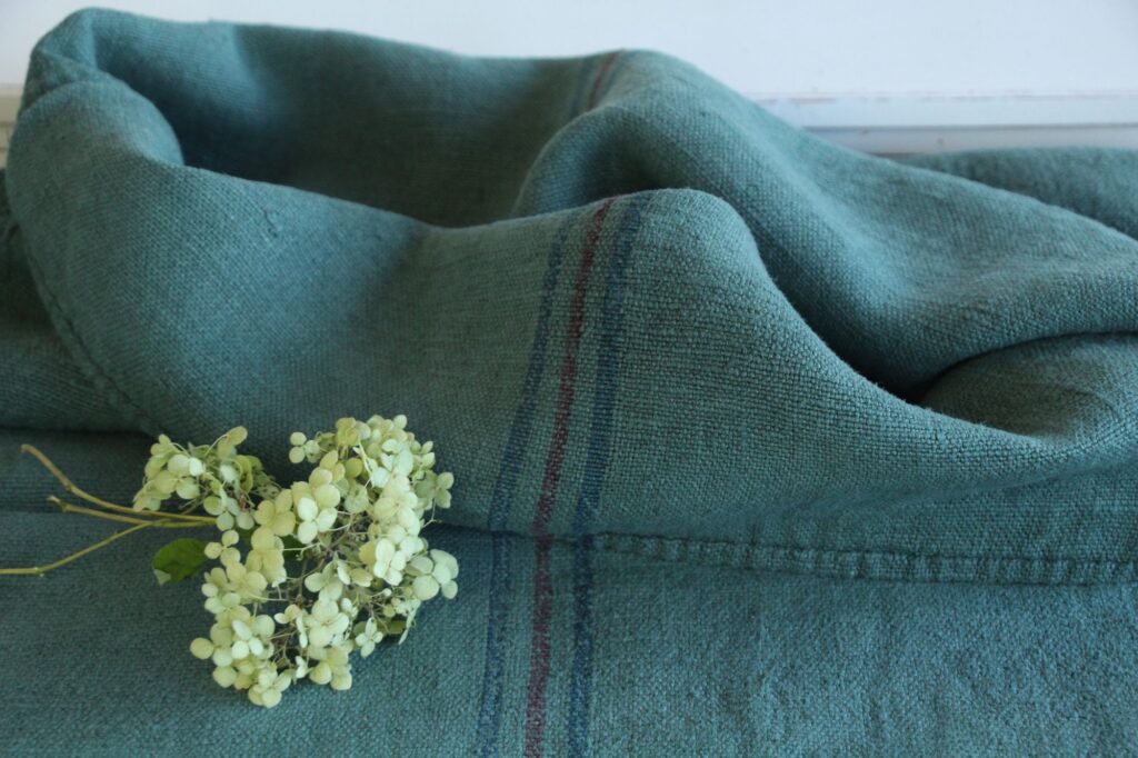 dyed antique linen grain sack, upholstery fabric, carpet fabric, durable L 741