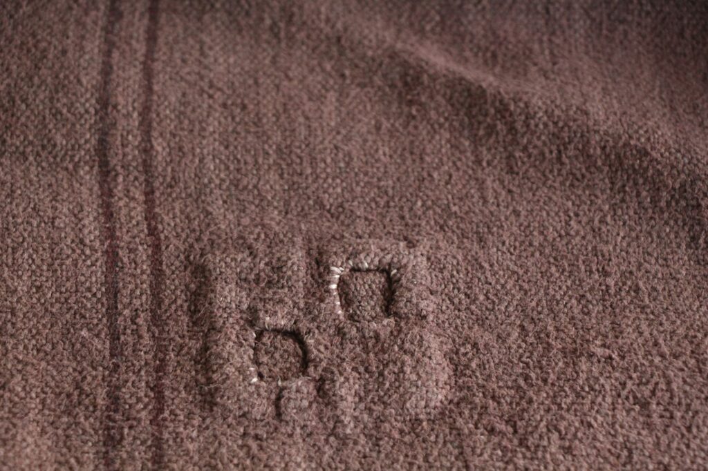 dyed antique linen grain sack, handwoven, bathmat fabric, durable L 753 - Image 7