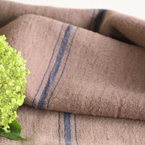 dyed antique linen grain sack, handmade, upholstery fabric, durable L 757