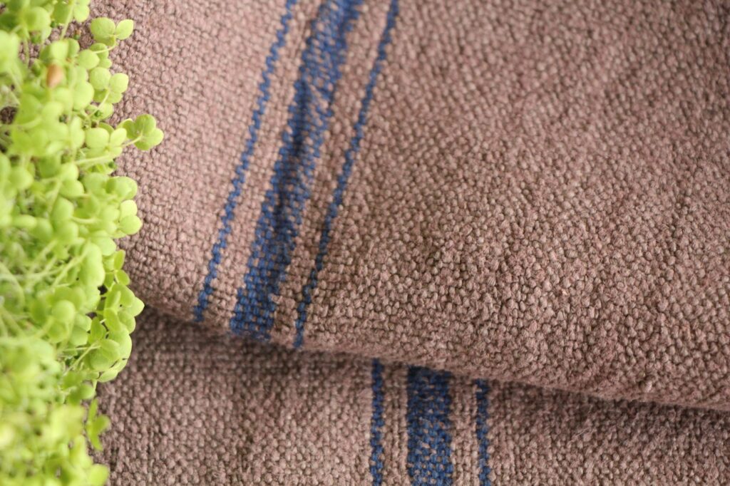 dyed antique linen grain sack, handmade, upholstery fabric, durable L 757 - Image 9