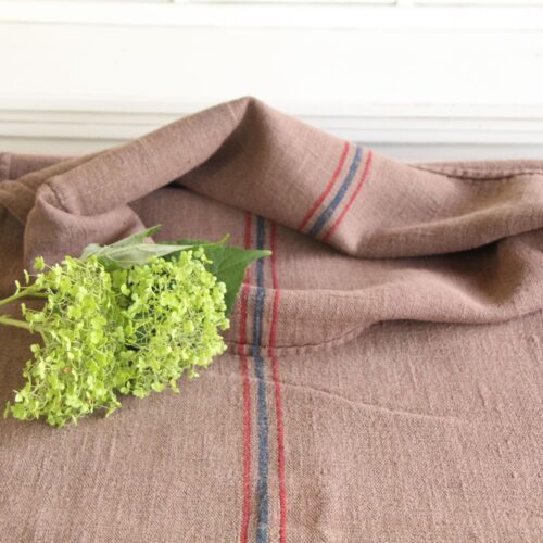 dyed antique linen grain sack, handmade, wabi sabi, durable L 751 A