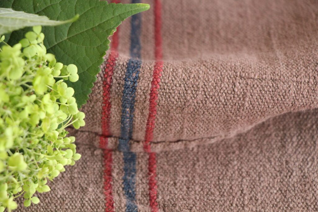 dyed antique linen grain sack, handmade, wabi sabi, durable L 751 A - Image 8