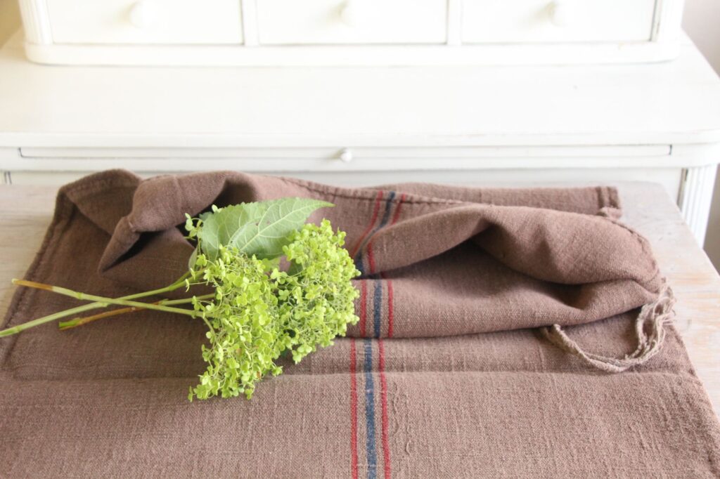 dyed antique linen grain sack, handmade, wabi sabi, durable L 751 A - Image 4