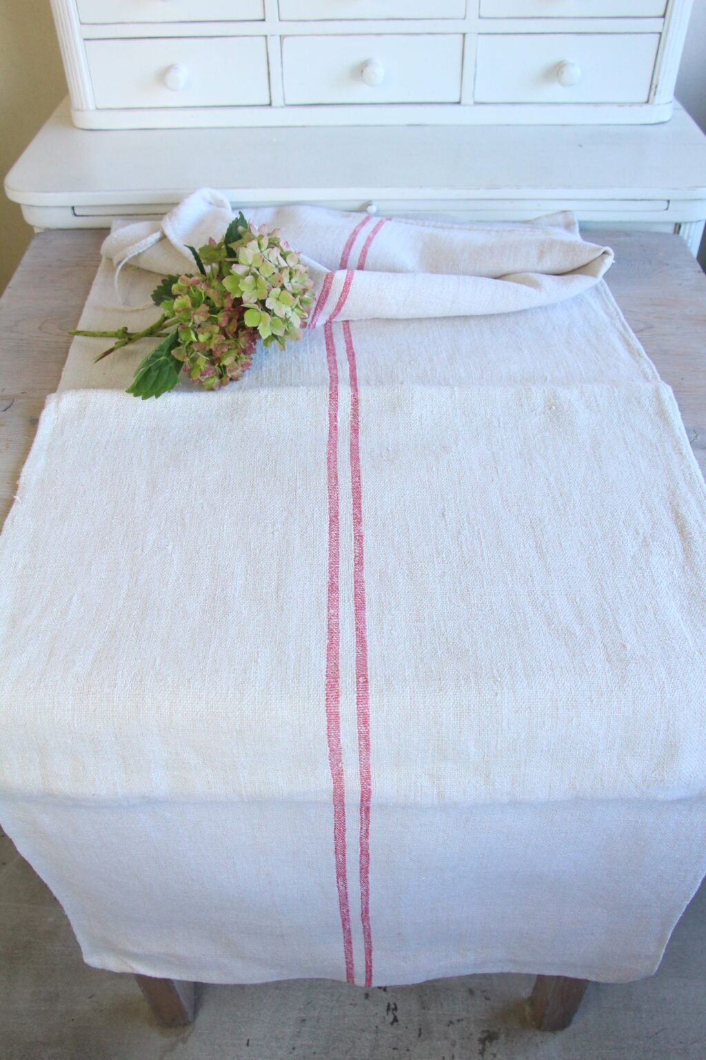 antiker Getreidesack aus Leine, französisches Leinen, Tischdecke, langlebig, L 654 – Bild 2