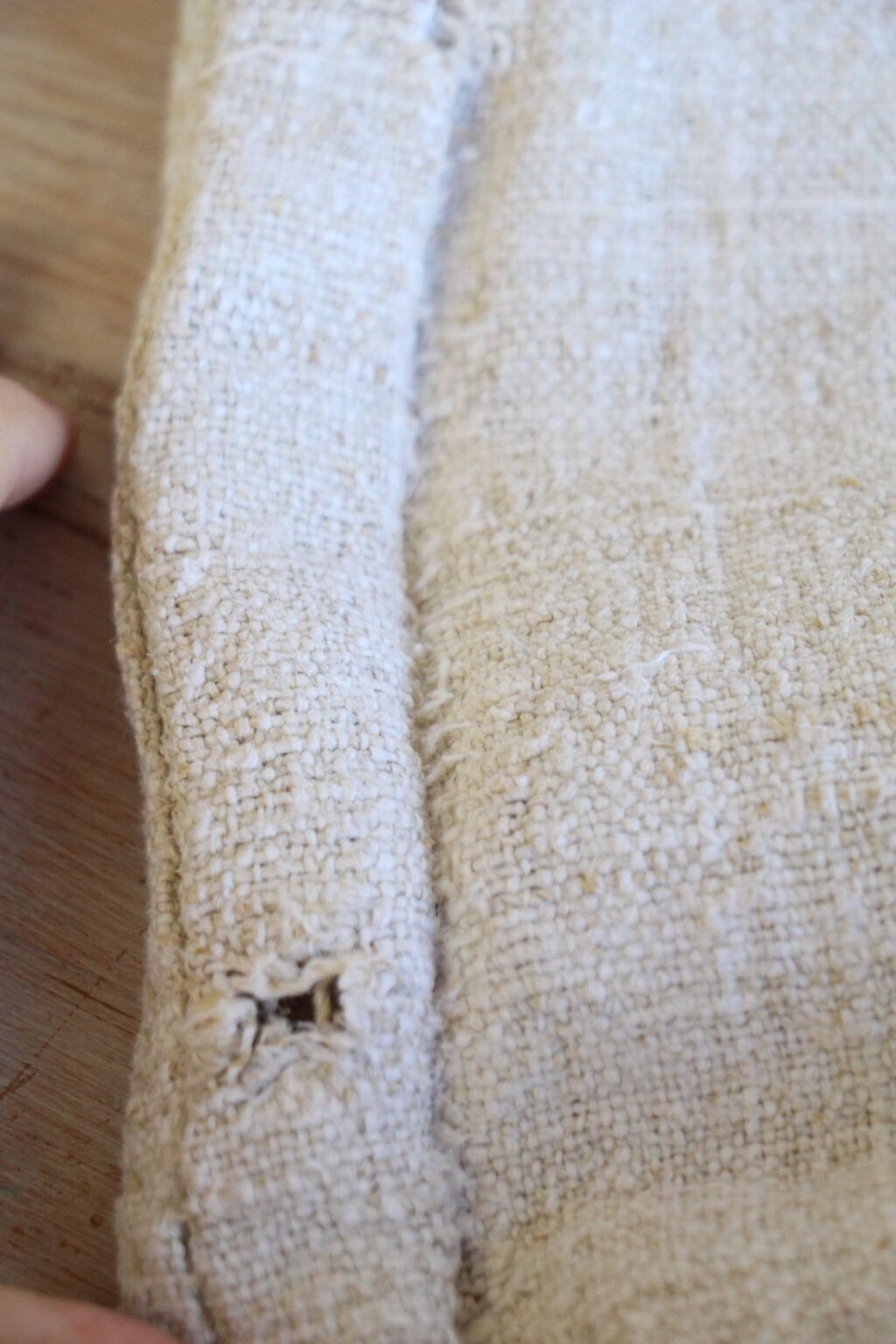 antiker Getreidesack aus Leine, handgewebt, Tischläufer, langlebig, L 675 – Bild 10