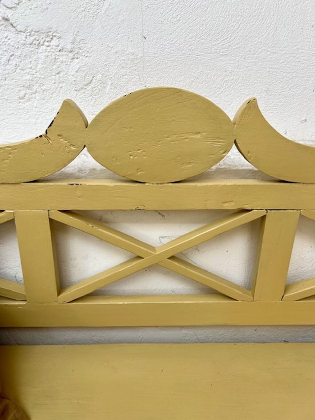 handcrafted antique, austrian wooden bench, craftmanship, farmhouse style A 858 - Image 7