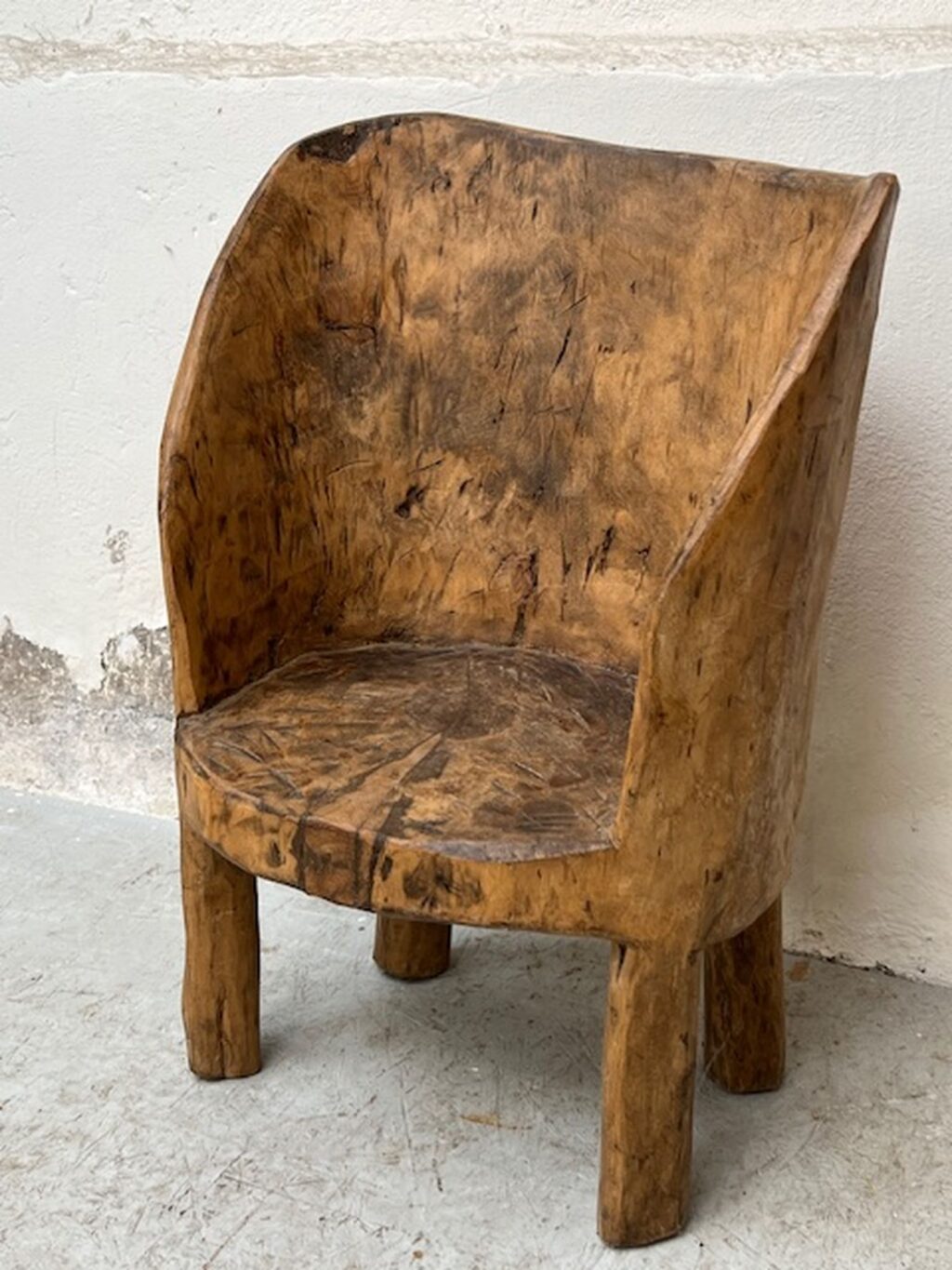 Handcrafted antique primitive wooden stool, A 853