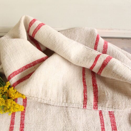 antique linen grainsack, table runner, wedding decor, durable, L 760