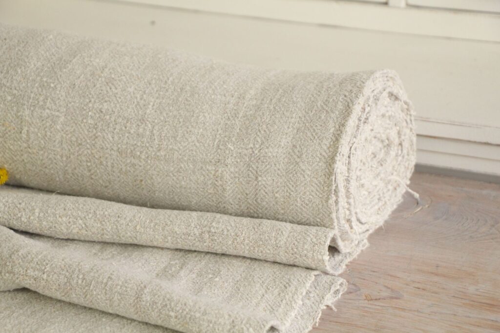 antique linen fabric, 11.70 y, handwoven, rug fabric, durabel, Z 138 - Image 3