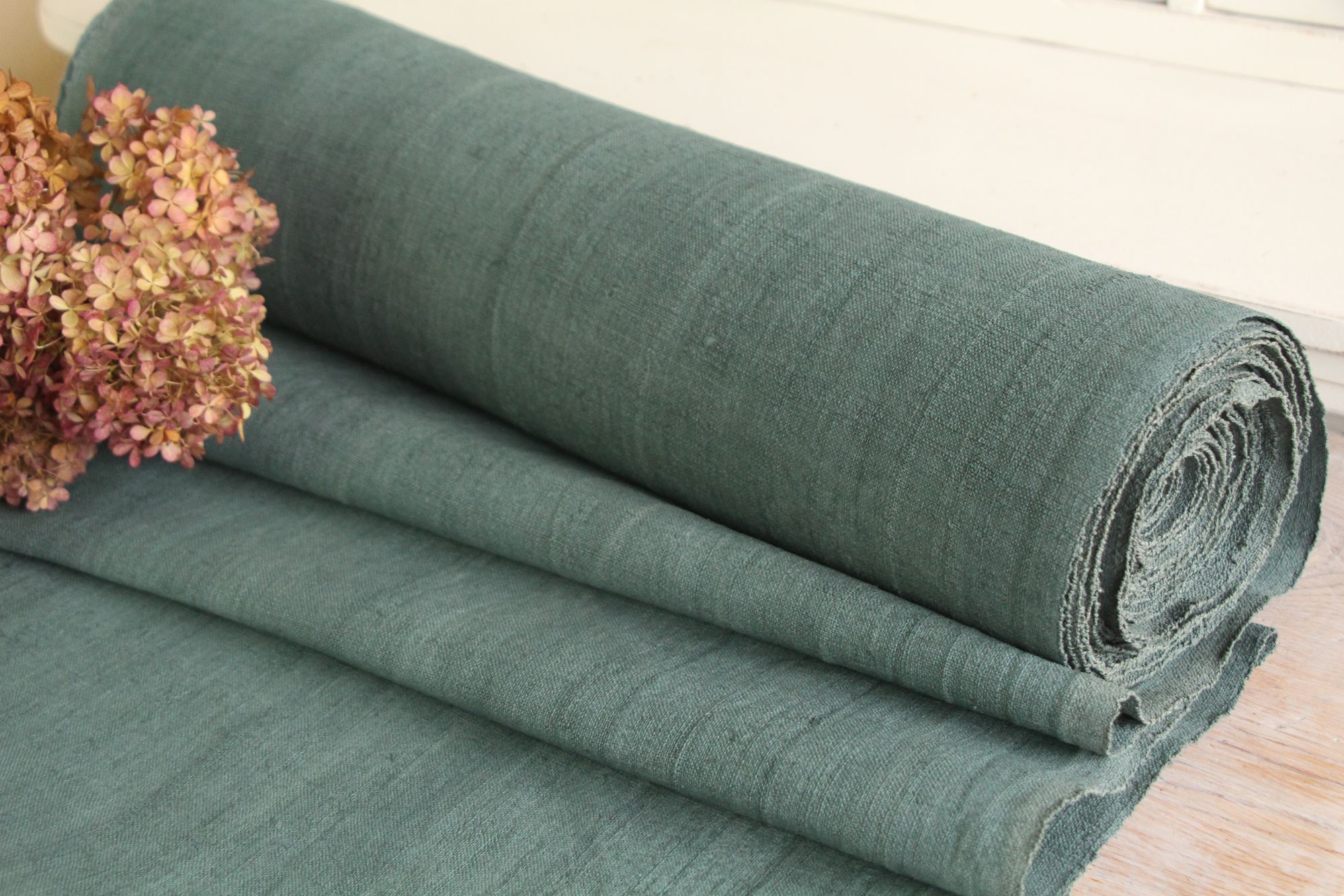 gefärbte antike Leinenstoffe, 14,34m, Möbelstoff, Tischdecke, Z 049 – Bild 4