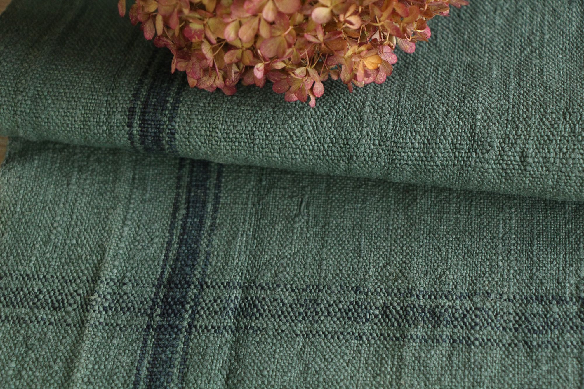 gefärbte antike Leinenstoffe, 8,28m, französisches Leinen, Möbelstoff, Z 095 – Bild 7