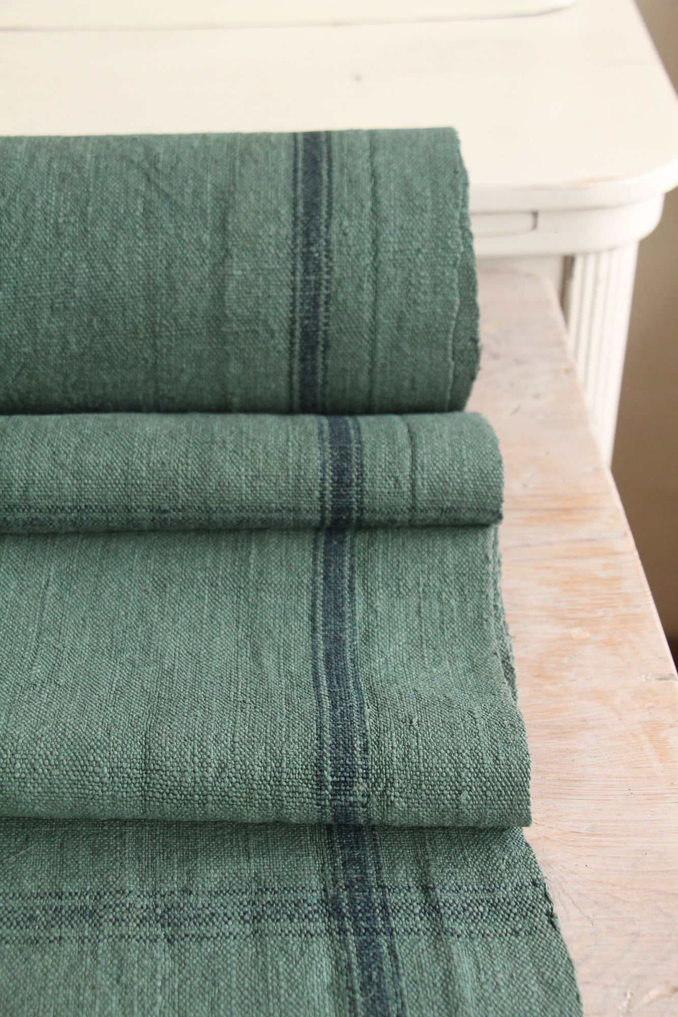 gefärbte antike Leinenstoffe, 8,28m, französisches Leinen, Möbelstoff, Z 095 – Bild 4