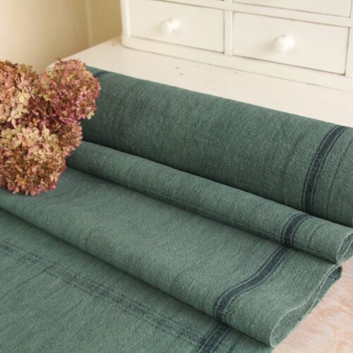 dyed antique linen fabric, 9.05y, french linen, upholstery fabric, Z 095