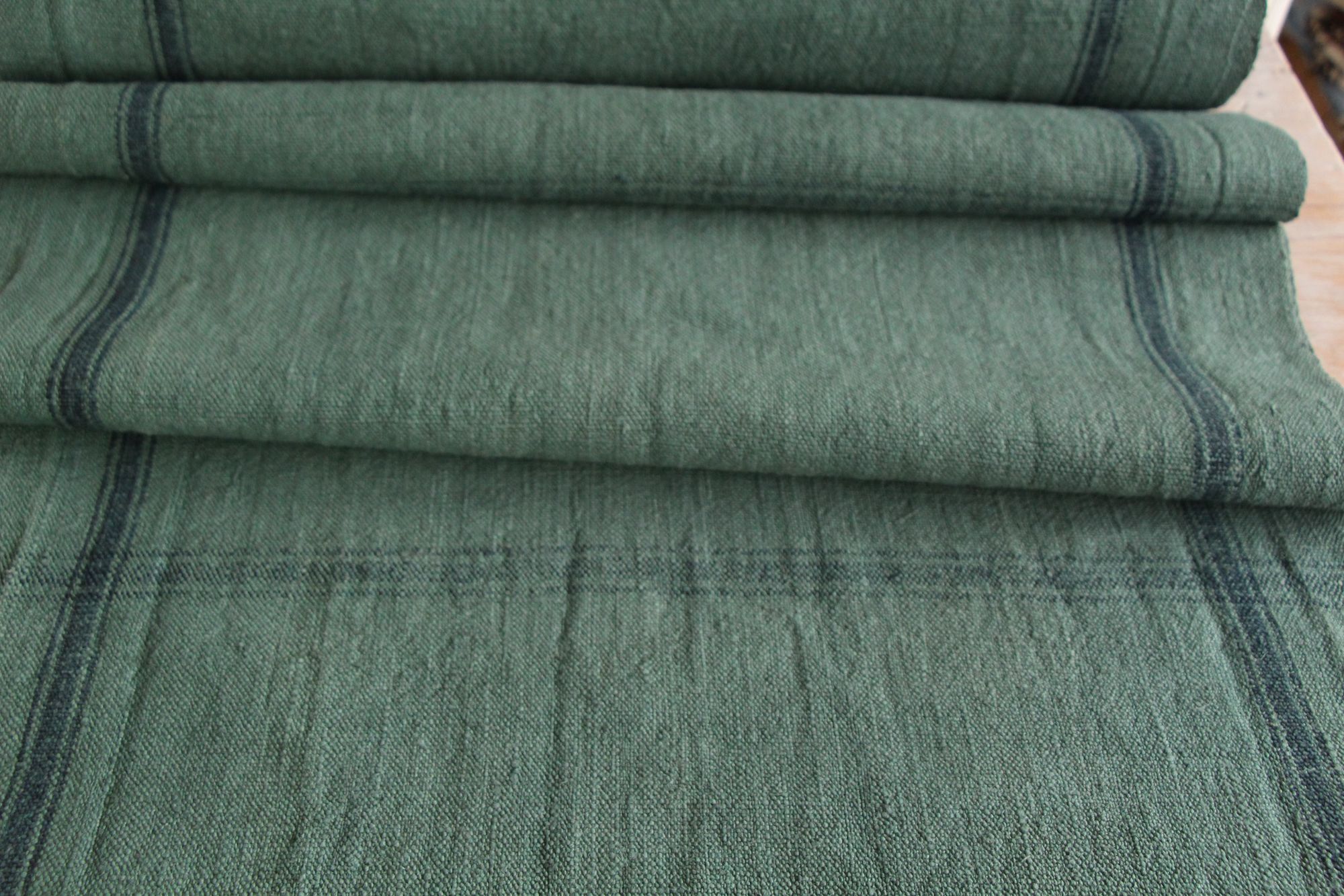 gefärbte antike Leinenstoffe, 8,28m, französisches Leinen, Möbelstoff, Z 095 – Bild 8