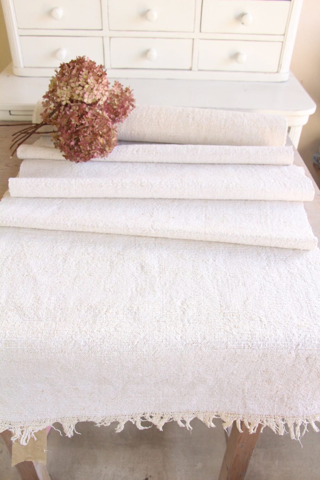 antique linen fabric, 4.92 y, table cloth, wedding decor, durabel, Z 140 - Image 2