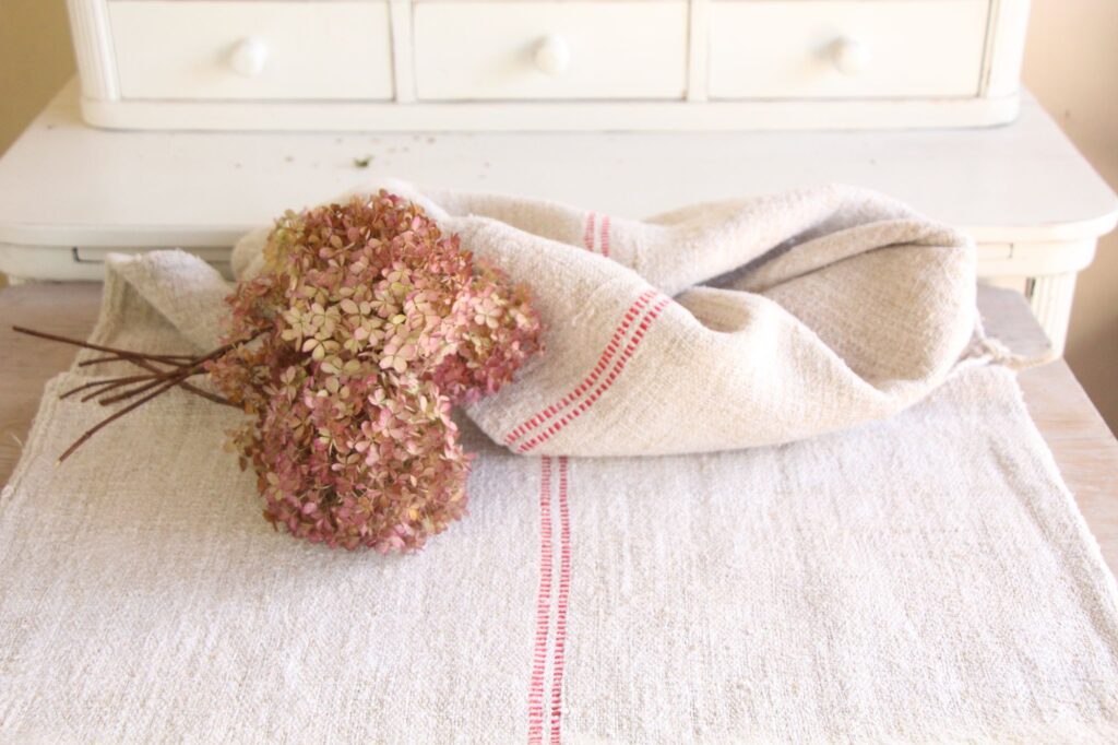 antique linen grainsack, handmade, wedding decor, durable, L 673 - Image 3